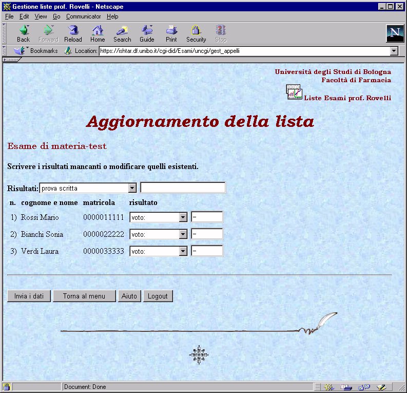 inserimento risultati
